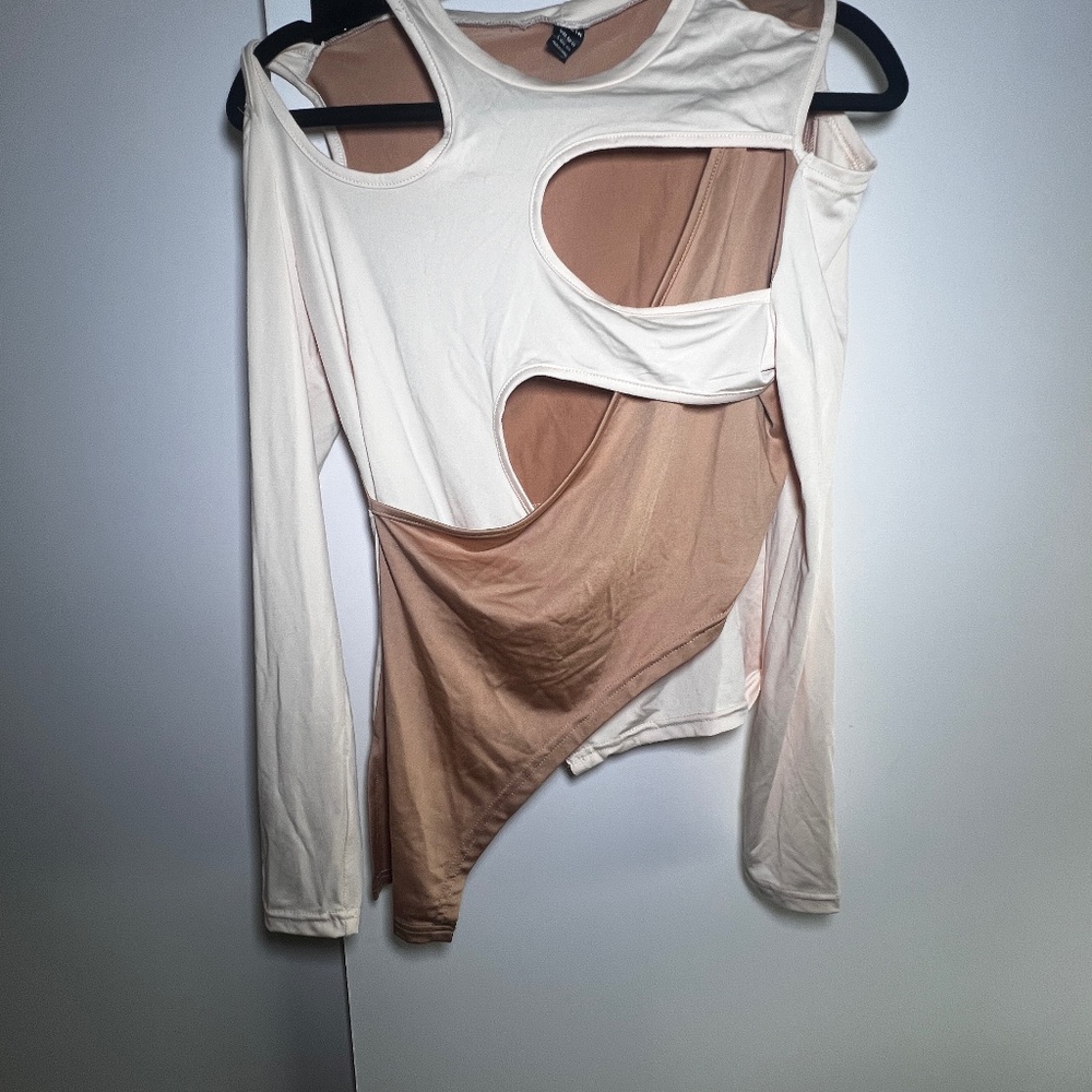 Tan Color block Mid drift Top